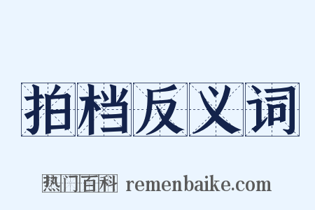 拍档反义词是什么意思的图片